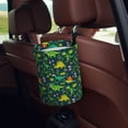 thumbnail image 5 of Kdxio Dinosaurs and Tropical Leaves and Flowers Car Trash Can Garbage Car Accessories Trash Can Car Waste Bin for for Driver and Passenger Any Vehicle, 5 of 7