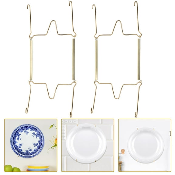 SEWCHICS Versatile Stainless Steel Wall Plate Hangers Easy Installation 2Pcs