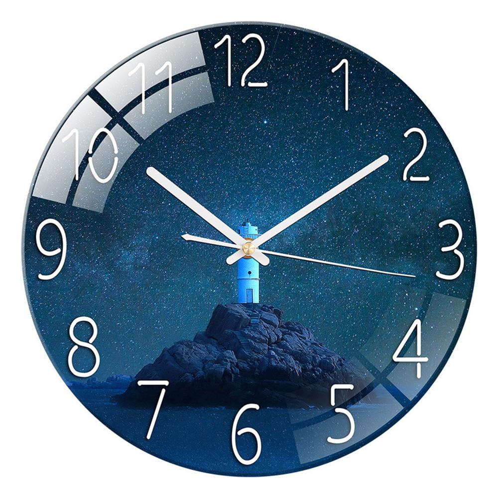 Bellanny Glass Wall Clock, Modern Design Tempered Glass Wall Clocks