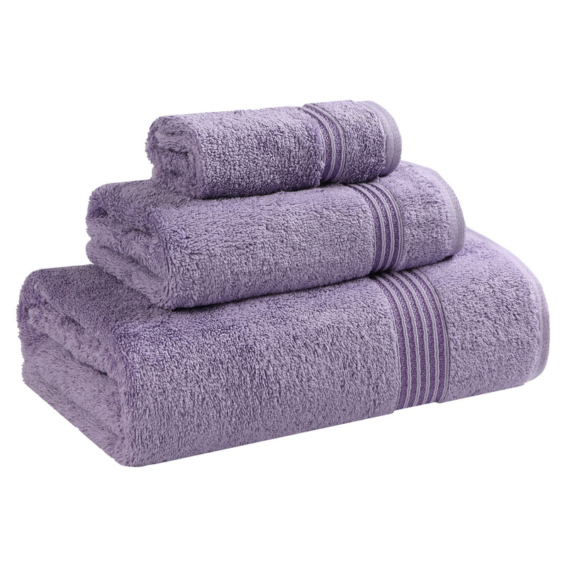 Superior Egyptian Cotton Absorbent 3-Piece Royal Purple Towel Set