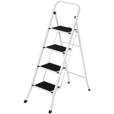 Best Choice Products Portable Folding 4 Step Ladder Steel Stool 300lb Heavy Duty (Best Step Stool For 2 Year Old)