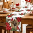 thumbnail image 5 of Christmas Table Runner 120 Inches Long Farmhouse Dress Scarves, Red Cardinal Poinsettia Hut Berry Pine Needles Dining Tablerunner for Coffee Table/Kitchen Island/Party Décor, 13" x 120", 5 of 8