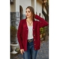 thumbnail image 5 of Women's Long Sleeve Cable Knit Sweater Open Front Cardigan Button Loose Outerwear, 5 of 6