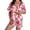 A#Pink18, variant on Womens Gingham Print Loungewear Set Button Down Collared Short Sleeve Shorts Sleepwear Casual Home Relaxed Wear
