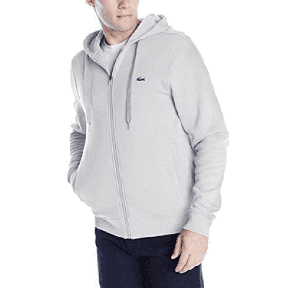 Men's Lacoste Silver Chine Sport Tennis Fleece Zip-Up Hoodie - 8/3XL