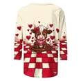 thumbnail image 4 of Xuyuer Valentine T Shirts Love Heart Printed Graphic Tee Tops Women's Casual 3/4 Sleeve T-Shirts Round Neck Cute Tunic Tops Basic Tees Blouses Business Work Tee Top Spring Shirts, 4 of 6