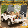 thumbnail image 6 of TOKTOO 24V Licensed 1973 Ford F-150 2 Seater Ride On Truck for Kids, Electric Ride On Car with Parent Remote Control, 400W Powerful Wheel, LED Lights, Music Player, Ages 3–8, White, 6 of 9