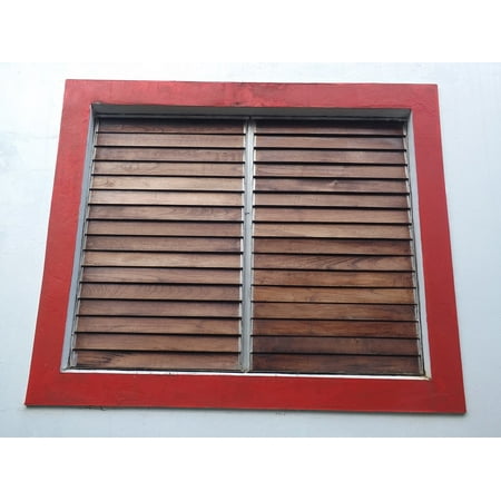 LAMINATED POSTER Construction Window House Wood Wall Red Exterior Poster Print 24 x