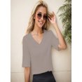 thumbnail image 3 of Women Casual Short Sleeve Realxed Fit Basic T-Shirt Tops, 3 of 5