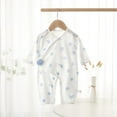 thumbnail image 2 of AVTOIFY Baby Onesie, Baby Bodysuit, Baby Romper, Newborn Summer Thin Clothes Long Sleeved Air-conditioned Clothes Jumpsuit Crawling Clothes Clothes Blue 0 Months, 2 of 3