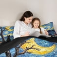 thumbnail image 5 of Manfei Kawaii Black Cat Full Size Comforter Sets 3-Piece for Child Teens,Abstract Starry Sky Bedding Comforter Set,Rustic Cabin Lightweight Bedding Sets,Microfiber Bedroom Decor,Reversible, 5 of 8