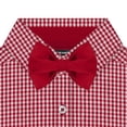 thumbnail image 2 of Creative Knitwear Infant and Toddler Long Sleeve Button Down Dress Shirt- Crimson, Gingham- Sizes 12M - 4T, 2 of 5