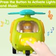 thumbnail image 6 of Yerloa Baby Toys Push Cars for 1 2 3 Year Old, Friction Powered Push Go Inertia Cars Small Helicopter Shape with Music, Sound and Light Construction Vehicles Toys 1st Birthday Gifts for Toddlers 1-3, 6 of 8