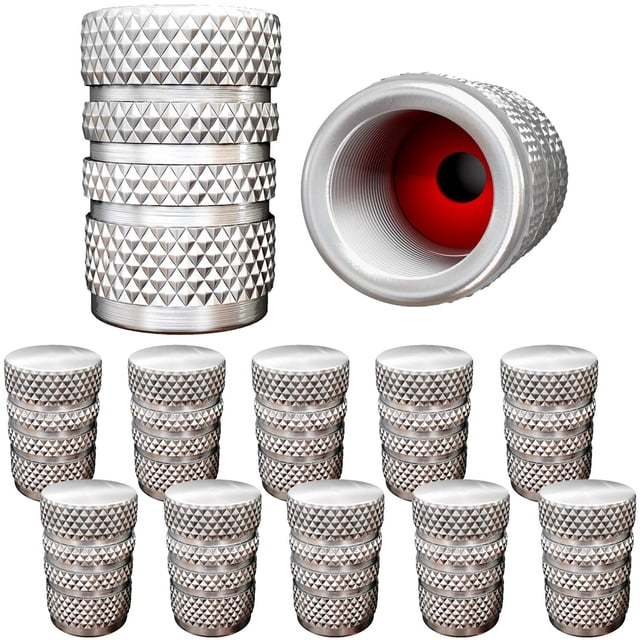 Tapones para válvulas de neumáticos, aleación de aluminio SAMIKIVA (paquete de 12)