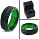 Tungsten Wedding Band Ring 10mm for Men Women Green Black Beveled Edge Brushed Polished Lifetime Guarantee – image 4 sur 4