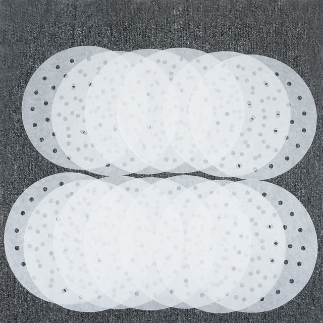 100PCS Round Disposable Perforated Paper Steamer Paper Liners Air Fryer