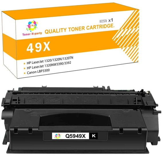 Toner H-Party 1-Pack Compatible Toner Cartridge for HP 49X Q5949X Work with 1160 1320 1320n 3390 3392 P2015n P2014 M2727nf MFP Printer Ink (Black)