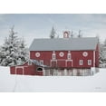 thumbnail image 2 of Deiter, Lori 14x12 White Modern Wood Framed Museum Art Print Titled - Red Barn in the Pines, 2 of 4