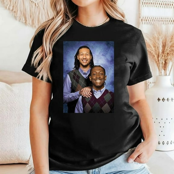 Jalen and Jaylin Williams "Step Brothers" Portrait Men's And Women's Graphic Tee 100% Cotton by TBun, Full Sizes S-5XL