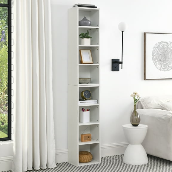 Jaodemo 8-Cube Storage Organizer, Adjustable Shelves, White