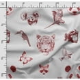 thumbnail image 2 of Soimoi Animals Printed, Cotton Fleece, Fabric by The Yard Sewing DIY Stretch Fabric 56 Inches Wide, WarmFabric for Hats, Coats, Gloves, Blankets, Red, 2 of 5