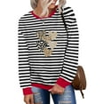 thumbnail image 2 of YueHuiYing Fashion Women‘s Casual Long Sleeve Printing Round Neck Loose T-Shirt Blouse Hoodless Sweatshirts Top, 2 of 6