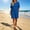 Blue, variant on Women's Half Placket V Neck 3/4 Sleeve Top Drawstring Pocket Bermuda Shorts 2 Piece Outfit, Solid Summer Beach Casual Matching Set Beige XL(XL)