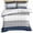 blue, variant on Navy Blue Grey Stripe Bedding 3 Piece Duvet Cover Set Queen Size, Modern Art Horizontal Striped Soft Microfiber Comforter Cover with Zipper Closure & Pillowcases, Wrinkle & FadeResistant Quilt Cover