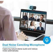 Hually Webcam with Microphone, Full HD 1080p/15fps Video Calling, USB Plug and Play, Works with Skype, Zoom, FaceTime, Hangouts, PC/Mac/Laptop/Macbook/Tablet - Black