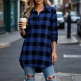 thumbnail image 6 of Long Sleeve Women's Tops Baeitkot Classic Plaid Lapel Shirt Loose Fit Fall Casual Blouse, 6 of 7
