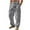 Dark Gray C, variant on Stamzod Cotton and Linen Pants for Men Fashion Solid Color Summer Elastic Waist Cargo Pants with Pockets Daily Casual Loose Plus Size Sweatpants for Men White F S