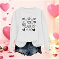 thumbnail image 1 of Xuyuer Valentine's Day Heart Print - Women's Loose Round Neck Long Sleeve Top for Casual Lover Themed Outfits, Cozy Seasonal Wear, Couple Matching Style & Romantic Gift Holiday Apparell, 1 of 5