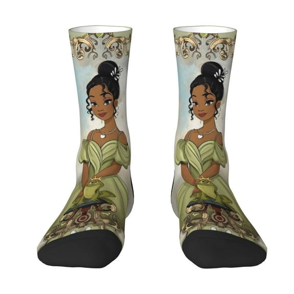 Princess Fro-g Socks Athletic Sport Colorful Novelty Graphic Crew Tube Socks Warm Gifts For Men Women