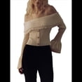 thumbnail image 3 of Blusas con Hombros Descubiertos para Mujer, Blusas de Larga para Salir, Estilo Y2K, Jersey de Punto, Conjuntos de Otoño A S, 3 of 9