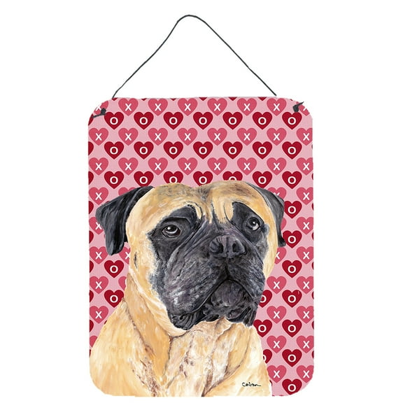 Carolines Treasures SC9255DS1216 Mastiff Hearts Love and Valentines Day Portrait Wall or Door Hanging Prints 12WX16H