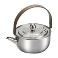 thumbnail image 1 of Tetera de agua para acampar de 0,5 L, tetera de agua hirviendo, cafetera, olla de cocina, tetera de cocina portátil para campamento, pesca, senderismo Plata, 1 of 8