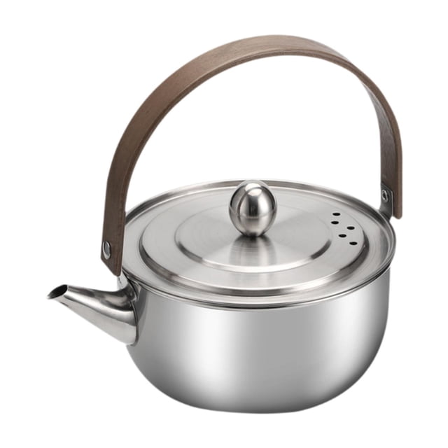 Tetera de agua para acampar de 0,5 L, tetera de agua hirviendo, cafetera, olla de cocina, tetera de cocina portátil para campamento, pesca, senderismo Plata