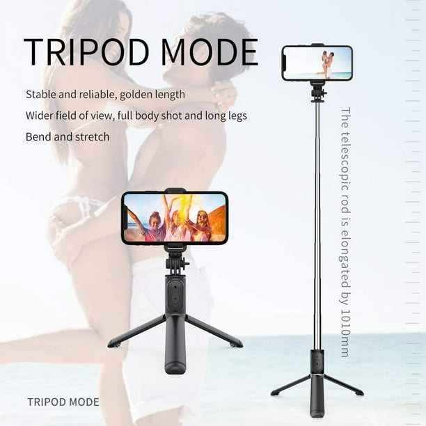  ATUMTEK Selfie Stick Tripod, Extendable 3 in 1 Aluminum  Bluetooth Selfie Stick with Wireless Remote and Tripod Stand for iPhone  13/13 Pro/12/11/11 Pro/XS Max/XS/XR/X/8/7, Samsung Smartphones, Black :  Cell Phones 
