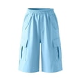 thumbnail image 6 of EnJoCho Girls' Cargo Shorts Wide Leg Elastic Waist Pants Summer Hiking Baggy Trendy Outfits with Pockets Kids Vacation Drawstring Shorts 4-15y, 6 of 6