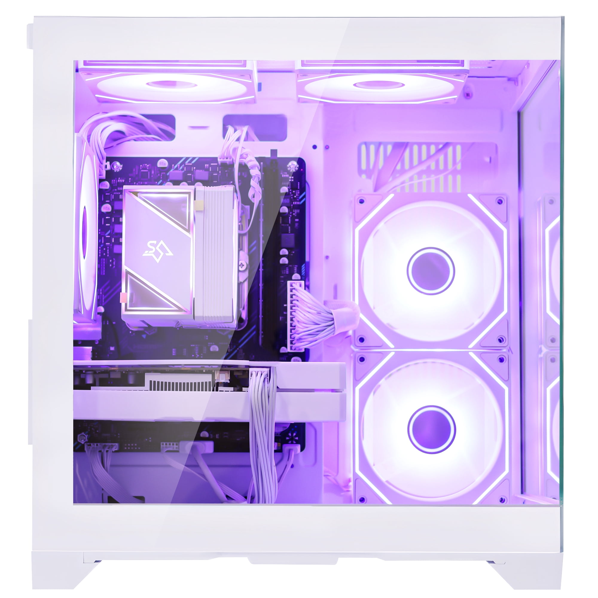 Hoengager King Gaming PC AMD Ryzen 5 5500 6-Core 3.6 GHz,Radeon RX 6500 XT 4GB, 16GB DDR4 ,1TB PCIe SSD ,ARGB Software, Windows 11 Prebuilt PC-White