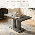 thumbnail image 5 of Modern 5-Piece Dining Table Set for 4, 46.2 Inch Space-Saving Table with 4 Faux Leather Chairs, Gray Wood Grain, Easy Assembly for Dining Kitchen Living Room Farmhouse, 5 of 8