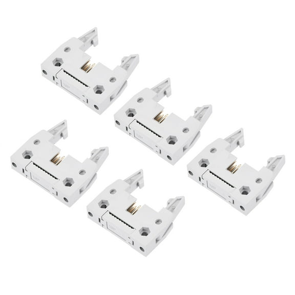 Uxcell 10P Dual Rows 2.54mm Shrouded IDC Male Header Crimp Connectors Pack of 5