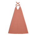 thumbnail image 7 of Wovilon Women's Halter Neck Sleeveless Maxi Dress, V-Neck Solid Color Flowy A-Line Long Summer Tunic, Lightweight Cotton Linen Blend Beach Vacation Casual Cover Up, 7 of 7