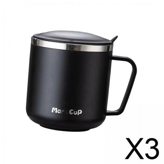 Taza de agua Macarena de acero inoxidable 304 Sellada de 400ml color negro
