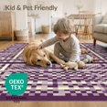 thumbnail image 4 of ODIKA 6'x9' Washable Area Rug Non-Slip, Chair-Friendly, Minimalist Boho Motif Retro Abstract Rhythm Swirl Ombre Flowing Dynamic for Dining Room, Under Table, Office Décor, 4 of 7