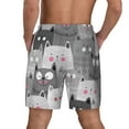 thumbnail image 3 of Kdxio Cats Group Print Men'S Swim Trunks With Compression Liner 7 Inch Inseam Quick Dry Swim Shorts, 3 of 7