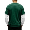 thumbnail image 5 of GrmtClth Shirts for Men Fake Two-Piece Layered Lightweight Contrast Long Sleeve Crewneck Weekend Outdoor Pullover Tees Green S, 5 of 7