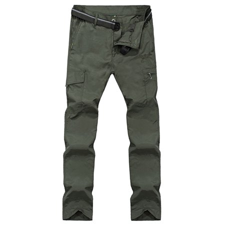 Men Loose Quick-drying Waterproof Multi-pocket Overalls Plus Size Casual Work Outdoor Sports Trousers Pants  #1-Army