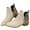 Beige, variant on Fesfesfes Boots Women Casual Leopard Shoes Thick Heel Round Boots Side Zipper Boots 9(42)
