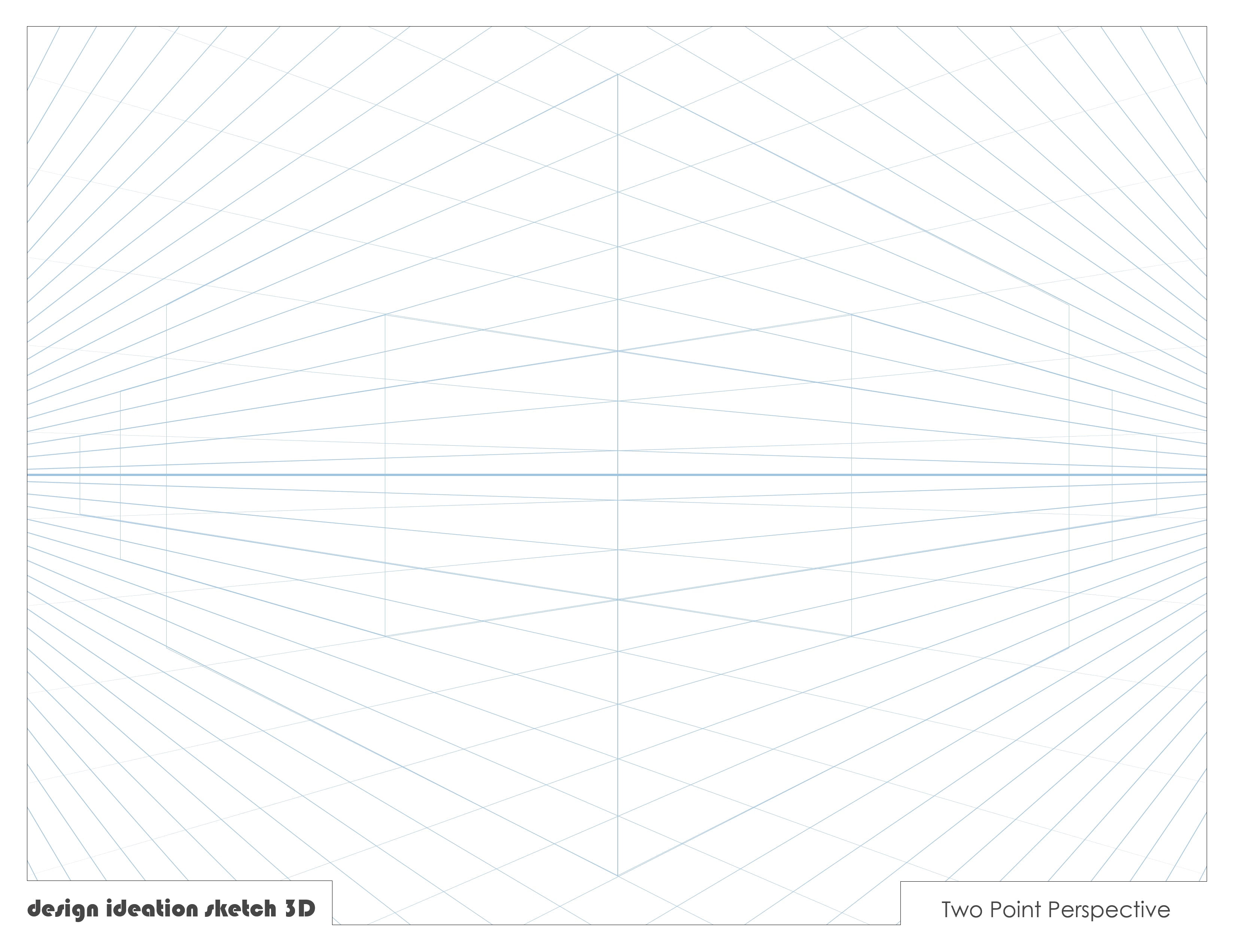 Perspective Grid Pad. Removable Sheets. Mixed Media Paper. Reinforced Lay Flat Binding. 2 Point. Blue. (11" x 17") PAD-2550-TS-H (1 Pad)
